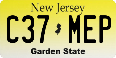NJ license plate C37MEP