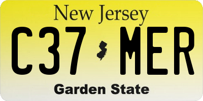 NJ license plate C37MER