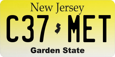 NJ license plate C37MET