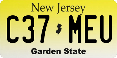 NJ license plate C37MEU