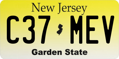 NJ license plate C37MEV