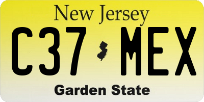 NJ license plate C37MEX