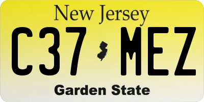 NJ license plate C37MEZ