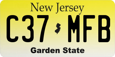 NJ license plate C37MFB
