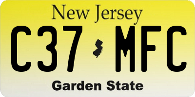 NJ license plate C37MFC