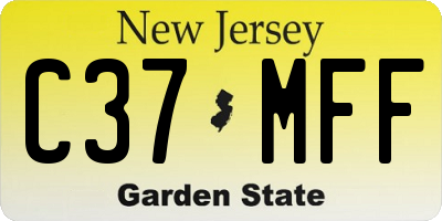 NJ license plate C37MFF