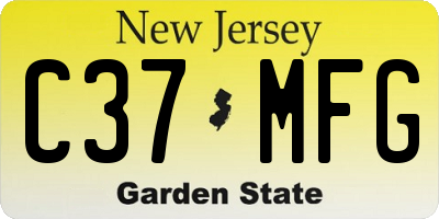NJ license plate C37MFG