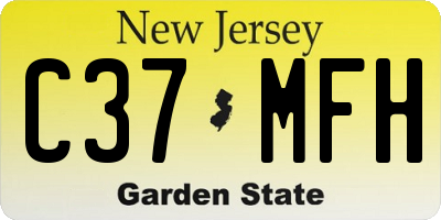 NJ license plate C37MFH