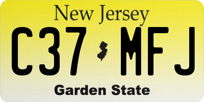 NJ license plate C37MFJ