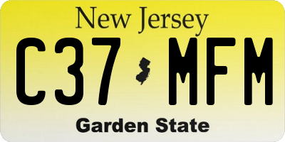 NJ license plate C37MFM