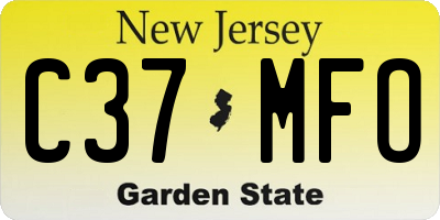 NJ license plate C37MFO