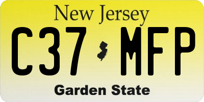 NJ license plate C37MFP