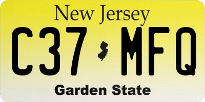 NJ license plate C37MFQ