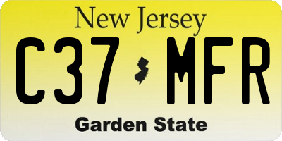 NJ license plate C37MFR