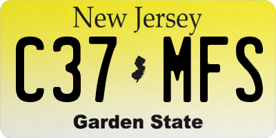 NJ license plate C37MFS