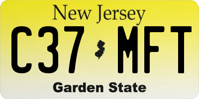 NJ license plate C37MFT