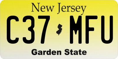 NJ license plate C37MFU
