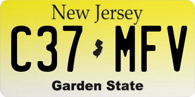NJ license plate C37MFV