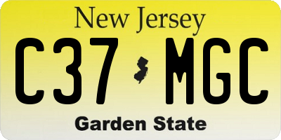 NJ license plate C37MGC