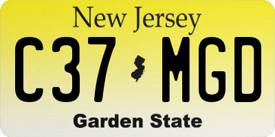 NJ license plate C37MGD