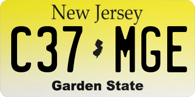 NJ license plate C37MGE
