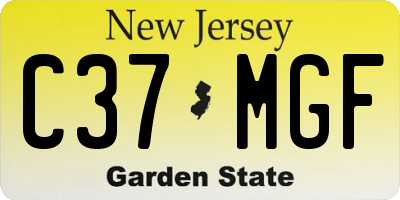 NJ license plate C37MGF