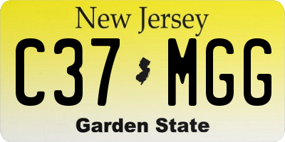 NJ license plate C37MGG