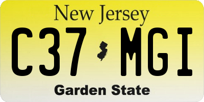 NJ license plate C37MGI