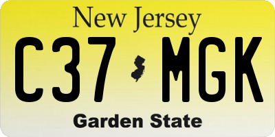 NJ license plate C37MGK