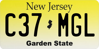 NJ license plate C37MGL