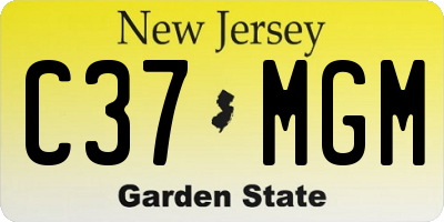 NJ license plate C37MGM
