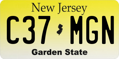 NJ license plate C37MGN