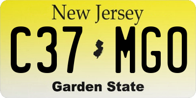 NJ license plate C37MGO
