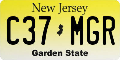 NJ license plate C37MGR