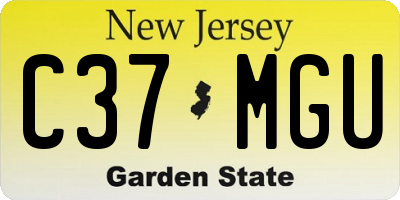 NJ license plate C37MGU