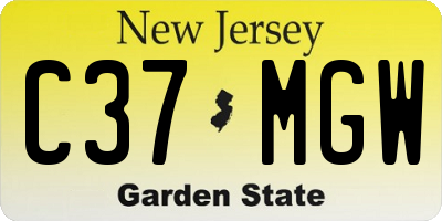 NJ license plate C37MGW