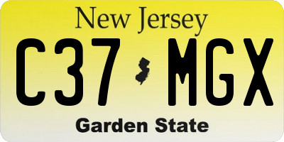 NJ license plate C37MGX