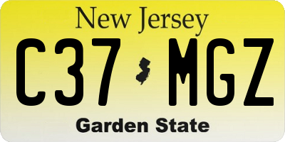 NJ license plate C37MGZ