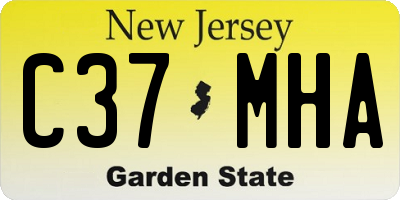 NJ license plate C37MHA