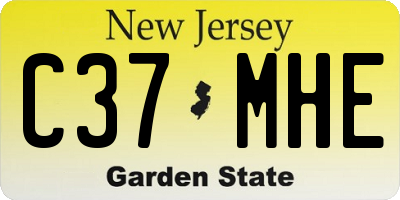 NJ license plate C37MHE