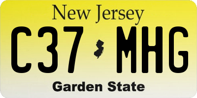 NJ license plate C37MHG