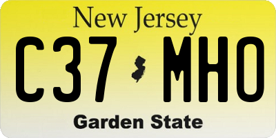 NJ license plate C37MHO
