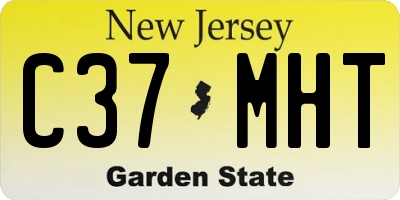 NJ license plate C37MHT