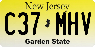 NJ license plate C37MHV