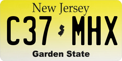NJ license plate C37MHX