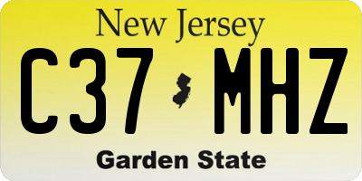 NJ license plate C37MHZ