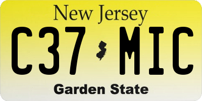 NJ license plate C37MIC