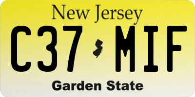 NJ license plate C37MIF