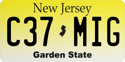 NJ license plate C37MIG