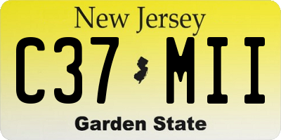NJ license plate C37MII